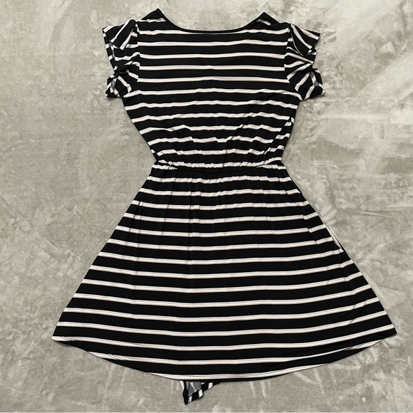 Maurices Asymmetrical Striped Faux Wrap Around Dress Size Large - Picture 4 of 8